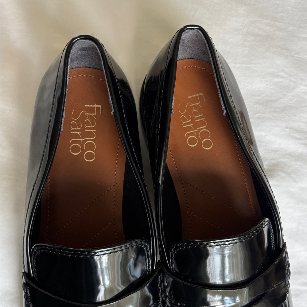 NWOT Black Patent Leather Penny Loafers - Picture 6 of 6